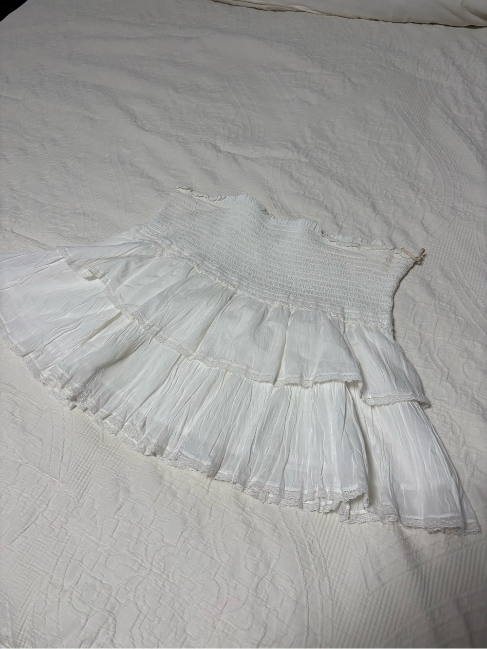 White Ruffled Tiered Skirt - Wilfred